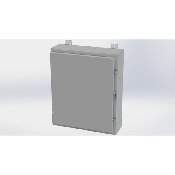 Clamps with Padlock Hasp Electrical Enclosures, 24 in H, 6 in D, 20 in W, NEMA 4, Carbon Steel